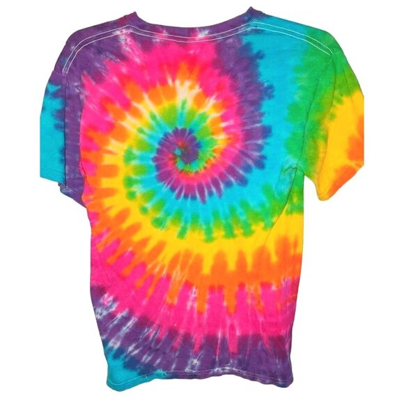 Gildan Heavy Cotton Tie-Dye Peace Sign T-Shirt S - Picture 6 of 9